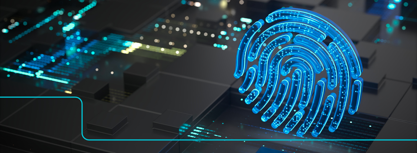 Abstract healthcare cybersecurity graphic